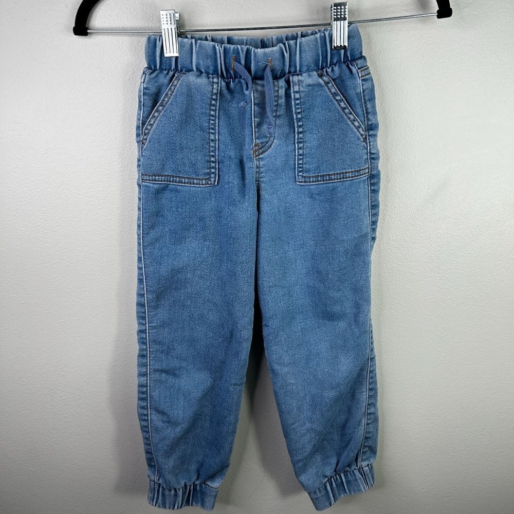 Cat & Jack Girls blue paper bag jogger jeans size XS‎ 4/5